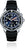 Bracelet de montre pour homme en caoutchouc noir, cadran bleu et index lumineux