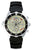 Chronographenarmbanduhr mit schwarzem Kautschukband, schwarzer Lünette und beigem Zifferblatt