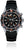Montre homme avec bracelet en caoutchouc noir, cadran noir et sous-cadrans chronographe