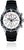Montre de plongée avec bracelet noir, boîtier argenté et cadran blanc