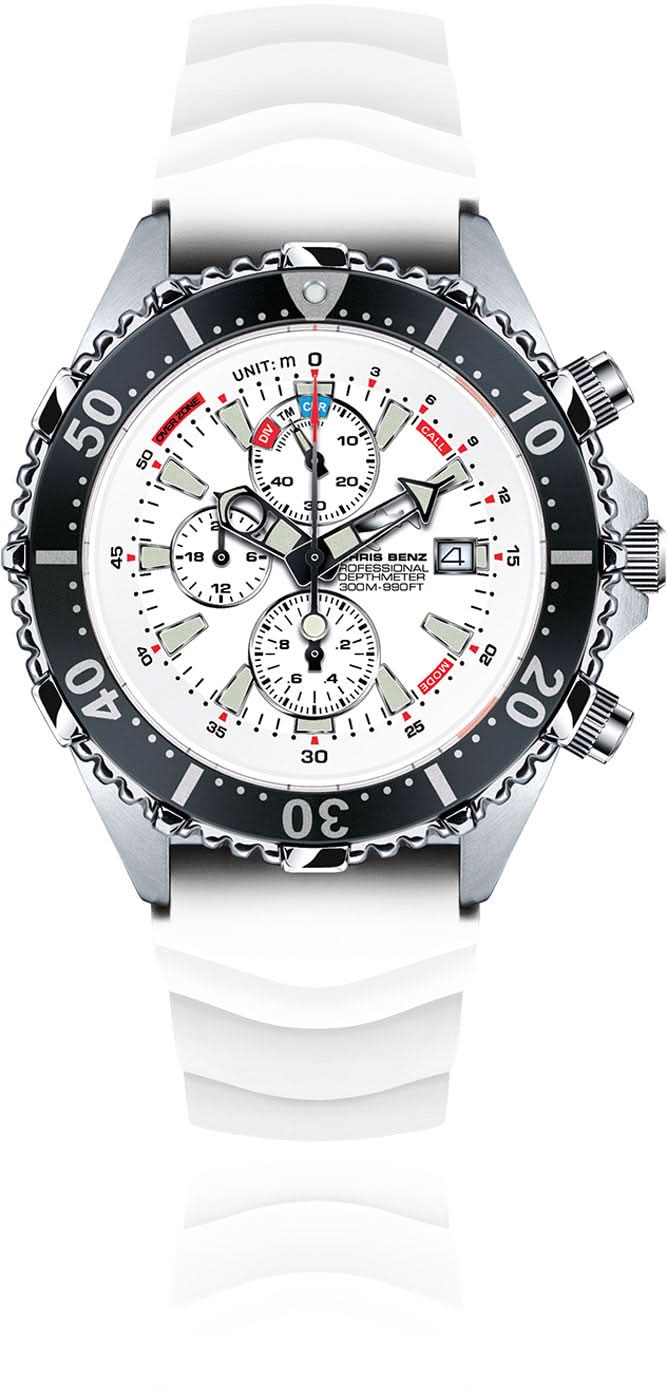 Montre homme Chris Benz DEPTHMETER CB-C300-W-KBW • 300m • Verre saphir