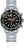 Montre homme avec cadran noir, lunette verte et bracelet en acier inoxydable