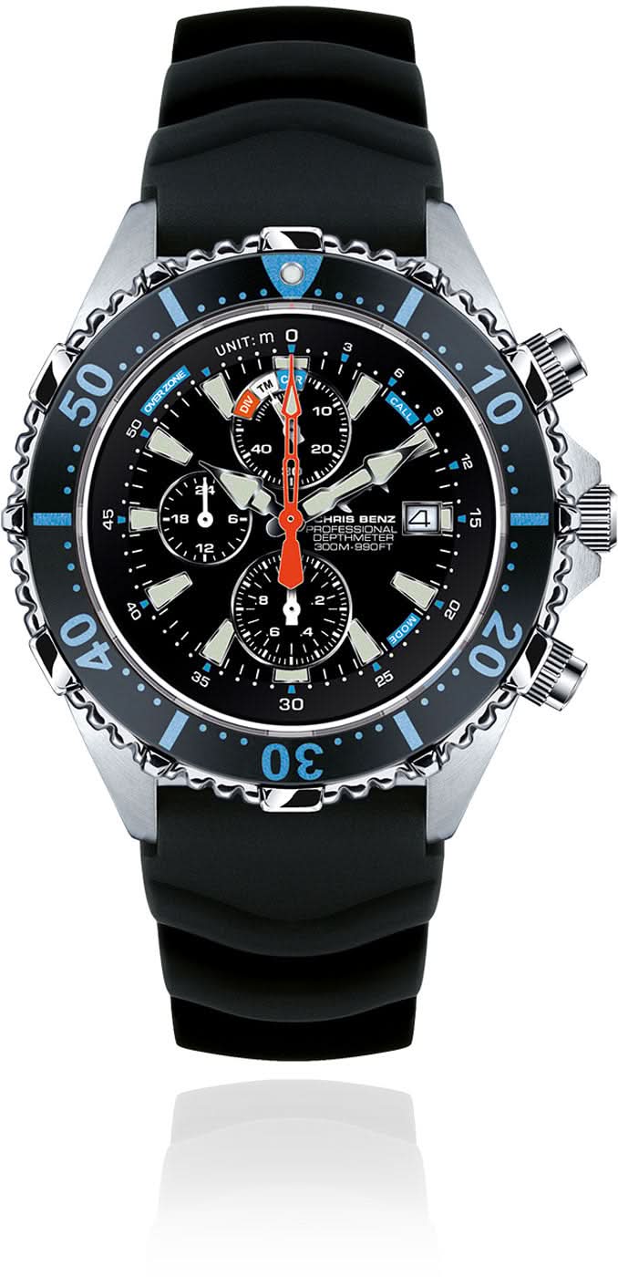 Montre homme Chris Benz Depthmeter 300M CB-C300X-LB-KBS • Saphir • 300m