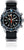 Montre de plongée avec cadran noir, chronographe et détail de lunette bleue, bracelet en tissu