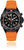 Montre Chris Benz pour homme avec cadran noir et bracelet en silicone orange
