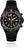 Montre de plongée avec bracelet noir, cadran noir et lunette rouge