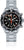 Montre homme avec cadran noir, compteurs chronographes et bracelet en acier inoxydable argenté