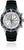 Montre de plongée avec bracelet en silicone noir, boîtier argenté et cadran chronographe.