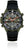 Herrenuhr mit digitalem Display, schwarzem Armband, dunkelgrünem Ziffernring und Leuchtelementen