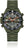 Montre pour femme avec bracelet en acier inoxydable vert, cadran noir, aiguille rouge, lunette