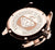 Fond de boîtier aspect or rose avec gravure « WATER RESISTANT » et motif diamant