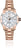 Montre pour femme couleur or rose avec verre saphir, lunette en diamant et bracelet en acier inoxydable