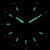 Cadran de montre pour femme avec index luminescents verts