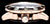 Montre pour femme couleur or rose avec lunette, couronne et boîtier noirs en détail