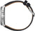 Herrenuhr mit schwarzem Lederarmband, seitliche Ansicht mit Krone am Gehäuse