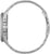 Silberne Herrenuhr, Gehäuseseite mit Knöpfen und Metallgliederarmband