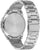 Silberne Herrenuhr mit Metallarmband; Rückseite mit Beschriftung