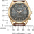 Montre homme de face avec cadran gris foncé, lunette dorée et bracelet en cuir marron
