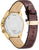 Fond de montre pour homme en acier inoxydable avec bracelet en cuir marron et boucle ardillon