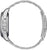 Edelstahlarmbanduhr, Seitenansicht mit geriffelter Lünette und verschraubtem Metallarmband