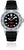 Montre homme avec bracelet noir, boîtier argenté et cadran noir
