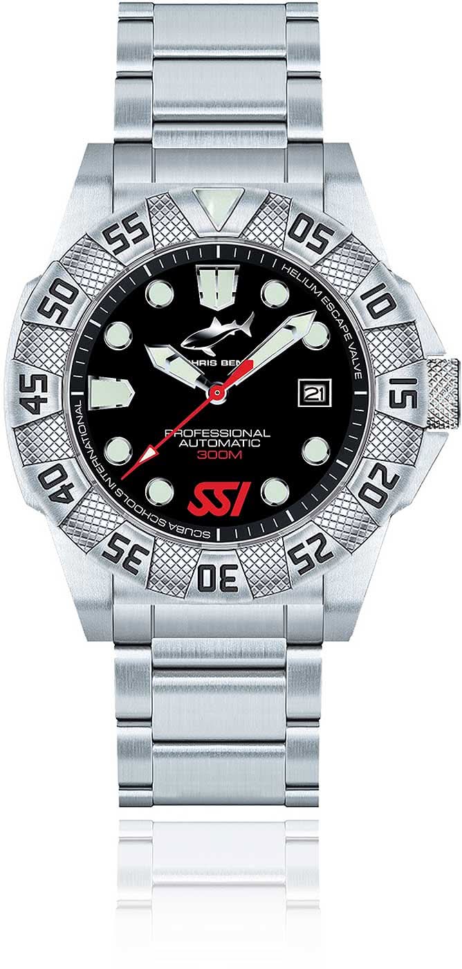 Montre automatique Chris Benz DEEP 300M CB-300A-SSI-MB pour homme • Étanche 300m • Verre saphir