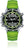 Montre pour homme avec bracelet en silicone vert, cadran noir et lunette verte
