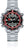 Montre numérique pour homme avec bracelet en métal, cadran noir et lunette rouge