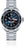 Herrenuhr mit silbernem Metallarmband, schwarzem Zifferblatt und Leuchtindizes
