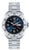 Herrenuhr mit silbernem Edelstahlband und blauem Zifferblatt, klare Zeitanzeige