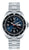 Bracelet de montre pour homme avec cadran bleu et bracelet en acier inoxydable argenté
