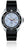 Bracelet de montre pour homme avec bracelet en silicone noir, cadran bleu et aiguilles lumineuses