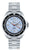 Herrenuhr mit silbernem Metallarmband, silbernem Zifferblatt und schwarzer Lünette