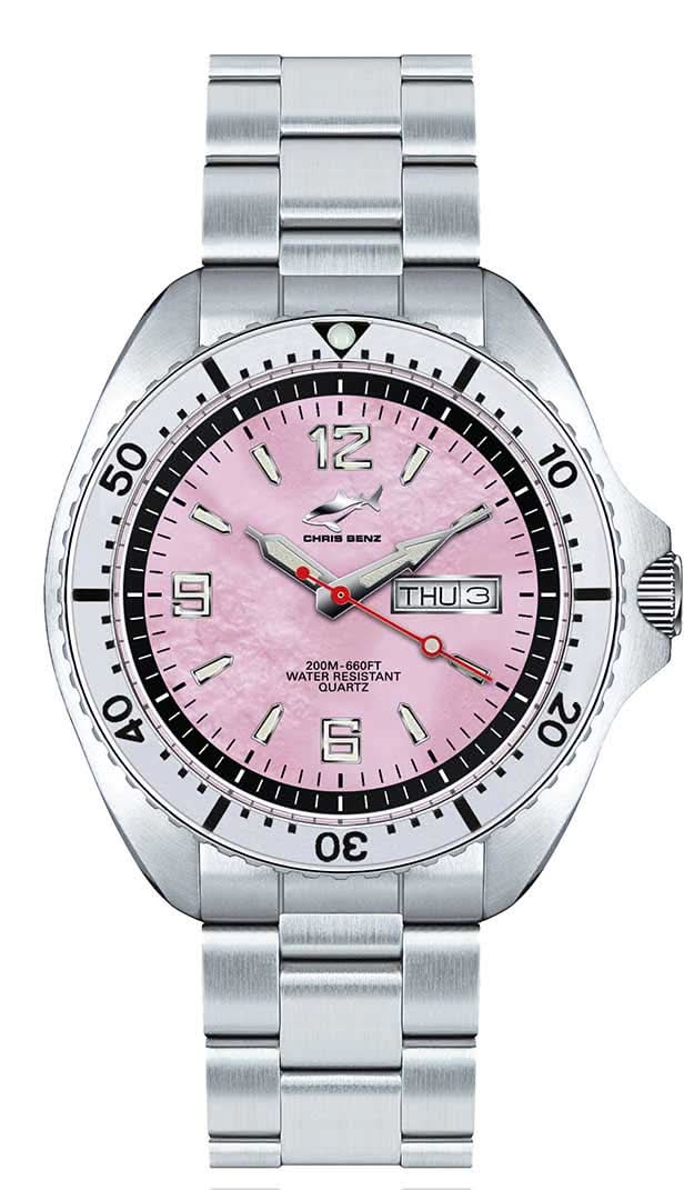 Bracelet de montre pour homme avec bracelet en métal argenté et cadran couleur or rose