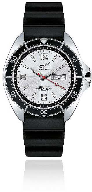 Bracelet de montre pour homme avec bracelet en cuir noir, boîtier argenté et cadran clair