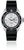 Bracelet de montre pour homme avec bracelet en cuir noir, boîtier argenté et cadran clair