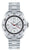 Montre argentée pour homme avec bracelet en métal, cadran blanc et lunette de plongée