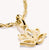 Charm fleur de lotus sur chaîne, plaqué or 18 carats, avec zircone au centre