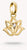 Charm fleur de lotus, plaqué or 18 carats, avec zircone cubique, à l'anneau