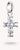 Pendentif breloque croix en argent avec plusieurs pierres de zircone cubique transparentes