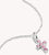Pendentif croix argenté sur chaîne fine avec zirconias roses
