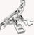 Pendentif breloque en argent avec lettre B, sur anneau de chaîne avec passant