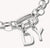 Pendentif breloque argenté avec lettre D sur des maillons de chaîne