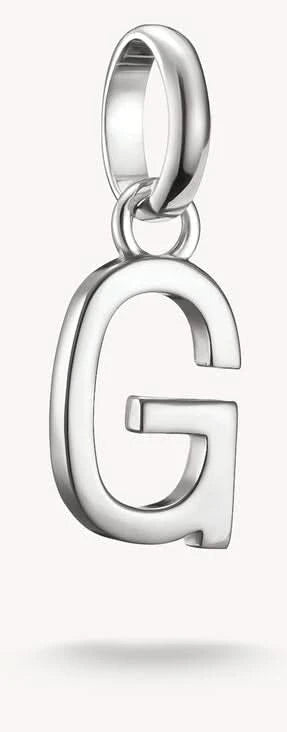 Pendentif breloque en argent avec lettre G et passant