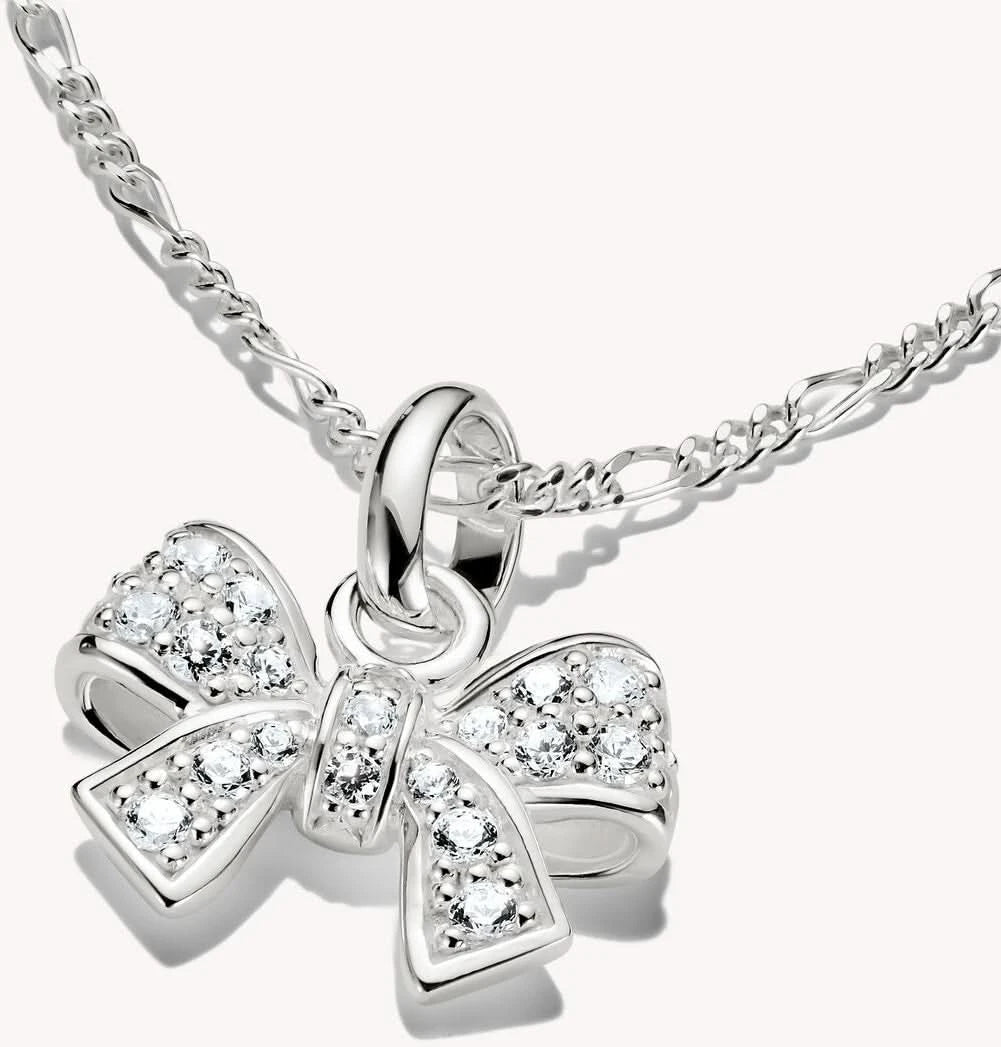 Charm breloque en argent sterling avec pierres de zircone scintillantes et passant pour collier