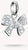 Pendentif breloque en argent avec pierres de zircone et passant