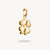 Pendentif breloque trèfle à quatre feuilles 3D, plaqué or, avec passant pour l'attacher