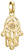 Pendentif Hamsa en argent plaqué or avec pierres précieuses blanches
