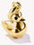 Pendentif canard plaqué or et argent, œil noir sur le côté et passant
