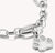 Bracelet jonc argenté avec breloque patte de chien ornée de pierres blanches